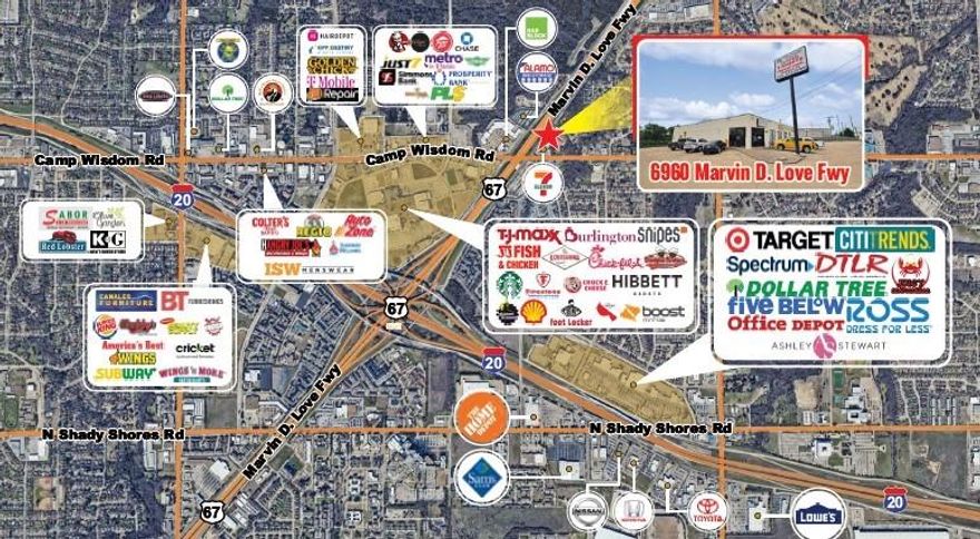 Prime Retail Building on Highway Frontage!
Introducing an exceptional opportunity to own a prominent retail building with 8,402 square feet, strategically positioned along highway 67 in Dallas. This remarkable property offers unparalleled visibility and accessibility, making it an ideal investment for businesses seeking to capitalize on high traffic volumes and maximum exposure.

Key Features:

Highway Frontage: With direct frontage along Highway 67, this property enjoys unparalleled visibility, ensuring constant exposure to passing motorists driving foot traffic to your establishment.
Spacious Layout: Boasting a generous floor area of 8,402 square feet, this retail building offers ample space to accommodate diverse retail concepts, and offices.  The flexible layout of the building allows for seamless customization to suit various retail or office needs, whether it's an open-plan showroom, individual office suites or storefronts, or a combination of all.