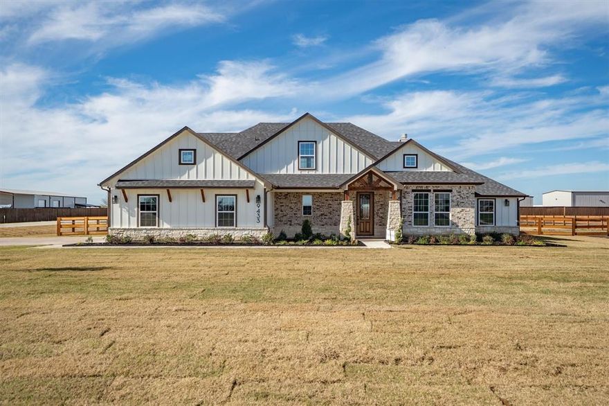 Welcome Home to new construction in Green Prairie Country Estates in Dish, Texas! The contemporary design offers the perfect blend of country charm and modern convenience. Set on a spacious 1-acre lot, this thoughtfully planned residence features 2,939 sq. ft. of living space with 4 bedrooms, 3.5 baths, game room, office and a 3-car garage. Inside, the open floor plan is highlighted by stylish finishes and abundant natural light. A chef’s kitchen with a large pantry flows seamlessly into the dining and living areas, creating the ideal setting for everyday living and entertaining. A dedicated mudroom adds convenience, while the game room provides extra space for fun or relaxation. Located in the desirable Ponder ISD, Green Prairie Country Estates is a boutique development that embraces the beauty of country living while keeping you close to the city. Enjoy quick access to Alliance, Fort Worth, and Denton for shopping, dining, and entertainment. Don’t miss this opportunity to own a brand-new home in one of the area’s most sought-after communities.