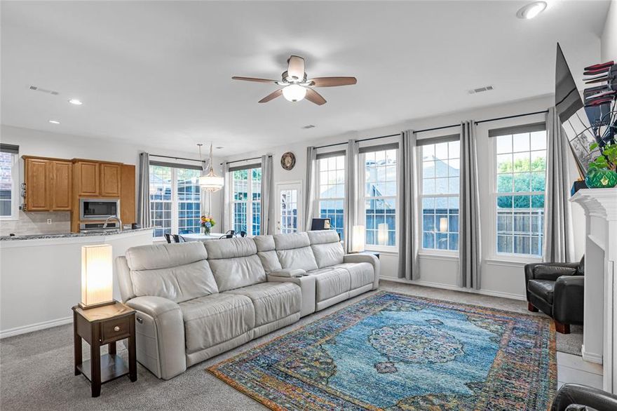 Beautiful single-story home located in the highly desirable neighborhood of Stone Brooke Crossing in the heart of McKinney! Zoned for exceptional McKinney ISD schools. This four bedroom home features a functional floor plan with lots of natural light, a spacious living room with a cozy fireplace and a flex room that is currently being used as a bedroom but can also be used as a study! The bright open kitchen features new elegant granite countertops and custom tile backsplash, a large island and new stainless steel appliances! The primary bedroom offers a spacious walk-in closet and an ensuite bathroom with new floors, new plumbing and light fixtures, stunning painted cabinets, large garden tub, walk-in shower with new shower door and double sinks! Other updates include new painted cabinets, new floors, and fixtures in the secondary bathroom, new light fixtures and ceiling fans throughout, a new fence, updated landscape and a new electric panel!  A community pool and a playground is included in the HOA. Located minutes to Historic downtown McKinney and close to Adriatica, schools, shopping and dining! RING system conveys