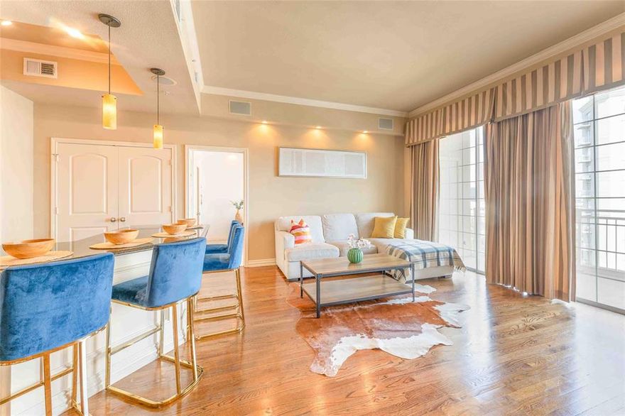 Experience elevated city living at The Renaissance on Turtle Creek!
One of Dallas’s most desirable high-rise communities. Located on the 15th floor, this stunning 2-bedroom, 2-bath residence captures breathtaking skyline views overlooking Turtle Creek Park and the Dallas city lights for those seeking for the perfect balance of sophistication and convenience.
Step inside to find gorgeous wood floors throughout, a spacious designed kitchen with modern finishes, and a thoughtful & open-concept living area that flows seamlessly to a private balcony for a relaxing view. The split-bedroom layout ensures privacy and comfort.

Residents enjoy 24-hour concierge service, valet parking, dry cleaning, pest control, and basic cable included. Resort-style amenities include two fitness centers with personal trainers, a 40-foot lap pool, splash pool, hot tub, fire pits, BBQ areas, dry sauna, social lounges, business centers, and even pet walking zones. EV charging stations are available for eco-conscious residents.

With direct access to Turtle Creek Park, Katy Trail, Uptown, West Village, and the Dallas Arts District — every dining, shopping, and cultural experience is just moments away.

Enjoy low-maintenance, luxury living where urban energy meets serene park views — all in the heart of Turtle Creek.