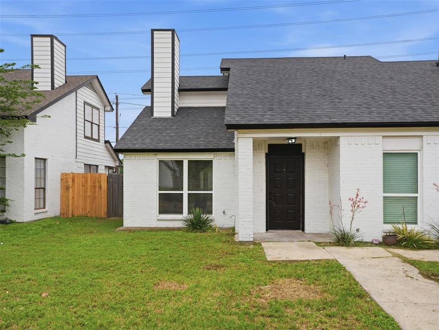 MODERN TOWNHOME LIVING IN ARLINGTON! 2 Beds – 2 Baths – Fireplace – Private Yard – Just $230,000! Located in Arlington ISD, this 1,078 sq ft two-story townhome offers a functional layout with a bright living area featuring a brick fireplace and cathedral ceilings. The kitchen includes built-in cabinets, electric cooktop, and dedicated dining space, making it ideal for everyday living. One bedroom is located on the main level, with the primary suite upstairs for added privacy. Interior features include decorative lighting, double vanity, and in-kitchen laundry area. Enjoy a private fenced backyard and covered patio, perfect for relaxing or entertaining. With no HOA and convenient access to major roads, shopping, and dining, this is a great opportunity for first-time buyers or investors.