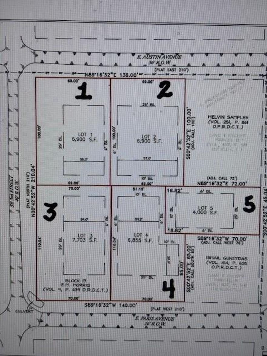 City lot in quiet town of Cooper.   6,855 Sq ft.  Ready to build with water and sewer available.  Lot is cleared and buildable. LOT 4 of 5   5 lots available.