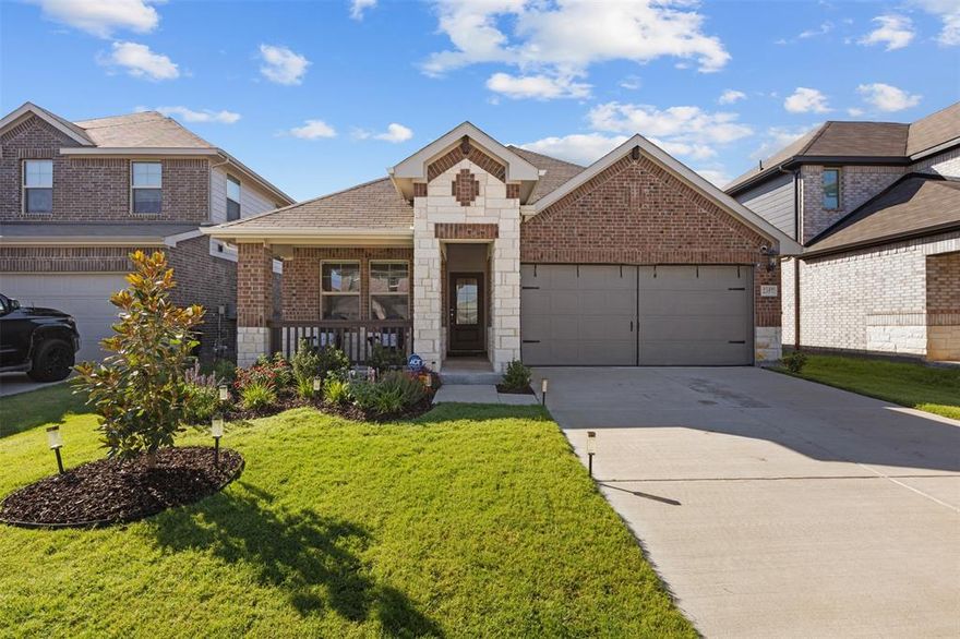 Spacious open-concept floor plan featuring a connected kitchen, dining, and living area. The kitchen includes granite countertops, ample cabinetry, a large island, and energy-efficient appliances. The primary suite offers a walk-in closet, dual sinks, and a step-in shower. Additional bedrooms are well-sized and share a full bath. The home includes a two-car garage and a private backyard suited for outdoor use. Built by Meritage Homes with energy efficiency in mind. Features may include spray foam insulation for better temperature control, Energy Star® certified appliances, a high-performance HVAC system, low-E windows, efficient water fixtures, and advanced air sealing techniques. These features are designed to support lower utility costs and increased indoor comfort. Located in a community with parks, walking trails, and green spaces. Convenient access to nearby schools, shopping, dining, and entertainment. Not to mention, you won't have to worry about maintaining the yard as we take that as an expense on your behalf! Come see TODAY!