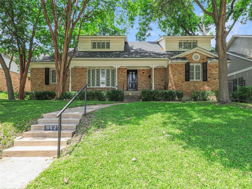 Investor opportunity in highly sought-after Lake Highlands and zoned to acclaimed White Rock Elementary School! Located at 9523 Highedge Dr in Dallas, this 4-bedroom, 2.5-bath home offers 3,005 sq ft on a 0.20-acre lot and is full of potential for investors, remodelers, or buyers looking to update and customize in an unbeatable location. Tucked beneath mature trees on a quiet, established street, this property features great bones, character, and a flexible floor plan ready for your vision.

The entry opens to a staircase, a formal living room with a vintage bay window providing abundant natural light, and a formal dining room that flows into the kitchen and second dining area. The second dining space connects to the laundry room, adjacent half bath, and garage entrance, and also opens to a cozy family room with a wood-burning fireplace and French doors leading to a large concrete patio—ideal for indoor-outdoor entertaining. The main floor includes a spacious primary suite with his-and-hers closets and an oversized ensuite bath with excellent potential for reconfiguration, along with an additional secondary bedroom perfect for guests or a home office. Upstairs features a full bath, a bedroom with a large closet, and an oversized bedroom or bonus room connected to a study with built-ins, offering multiple layout options.

Additional highlights include multiple living areas, abundant natural light, a pier-and-beam foundation offering renovation flexibility, and a prime location just minutes from White Rock Lake, Flag Pole Hill, trails, dining, shopping, and more. A rare opportunity to remodel or create your dream home in one of Dallas’ most desirable neighborhoods. Property sold as-is.