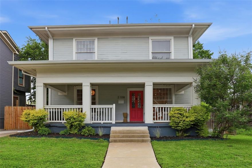 Renovated down to the studs in 2019, this craftsman beauty offers all the comforts of a newer home with all the historic charm beloved in Fairmount! The combination of updated electric, plumbing, HVAC, quartz countertops, etc. alongside original hardwoods, windows, and that huge front porch make 2108 Washington a rare and special home. Picture yourself enjoying coffee on the front porch, hosting a dinner party around the huge island and open floorplan with 10 ft ceilings, and then heading to the backyard deck and firepit for evening cocktails or smores. Primary suite with his and her vanities, walk-in shower and closet, and designer finishes. The 4th bedroom downstairs has also been used as office, playroom, art studio. On top of that, the new roof in 2024 has you covered! Walking distance to the shops and restaurants on Magnolia, this home has the character, the comfort, the space, and the location that can not be beat!