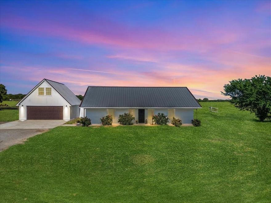 Enjoy peaceful country living in this 4-bedroom, 2-bath home located less than a mile from Highway 199. The open-concept living area creates an inviting layout suited for everyday living and entertaining. A large fourth room upstairs provides flexible space that can function as a home office, guest room, playroom, or additional living area. Set on 12 ag-exempt acres with established coastal Bermuda grass, the property offers ample room for livestock or recreational use. A private water well and no city taxes help reduce monthly expenses. With no restrictions, the land allows flexibility for future improvements such as a shop, pool, or additional dwelling. Enjoy the convenience of quick highway access while still experiencing rural surroundings, located approximately 25 miles from downtown Fort Worth.  Want more land? An additional 40 acres bordering this 12-acre property is for sale. See MLS listing 21162684..