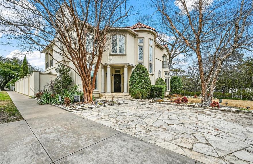 This stunning 6,150 square foot corner lot property features 5 bedrooms & 5.1 baths, offering a perfect blend of elegance and modern luxury!. Step inside the foyer, you will see a curved staircase, & a spacious formal living room. The dining room flows seamlessly into a butler’s pantry & sophisticated kitchen with Subzero fridges, stainless steel appliances, & an abundant of storage.  Over the breakfast bar is an oversized den featuring a stone fireplace & full bar, ideal for entertaining.  Downstairs, a bedroom & full bath with double doors await, perfect for guests or an office. Upstairs, the master suite boasts a jetted tub, separate shower, & massive closets. Additional bedrooms offer comfort, w balconies providing serene views. Step outside to enjoy the pool & spa area, complete with a convenient half bath. You are steps away from Katy Trail & a short walk to some of the best shopping & dining experiences in Dallas! Bring your decorating ideas & vision to make this home your own.