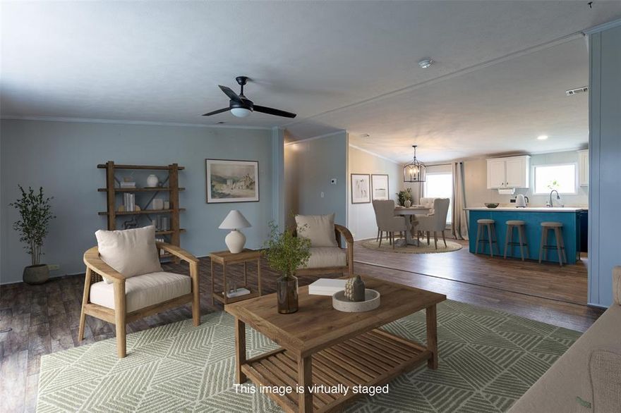 Farmhouse Chic Retreat in Decatur – No HOA & Room to Roam!

Fall in love with this charming 3-bedroom, 2-bathroom 2019 manufactured home nestled on a peaceful 0.64-acre lot in Decatur, Texas. With 1,488 sq ft of thoughtfully designed living space, this home perfectly blends modern comfort with cozy farmhouse charm—ideal for a starter home or mini-homestead dream.

Step into the heart of the home: a warm, farmhouse-inspired kitchen complete with appliances included, open shelving, and a kitchen window perfectly positioned for stunning sunset views. The open floor plan connects the kitchen, dining, and living areas for easy entertaining and everyday living.

Outside, enjoy the freedom of no HOA, plenty of space for animals, and a large attached covered carport offering protection from the elements plus extra room for storage or outdoor gatherings.

Whether you're looking for your first home or a country escape with homesteading potential, this property delivers space, style, and serenity.

Schedule your private tour today—and come experience the charm for yourself!