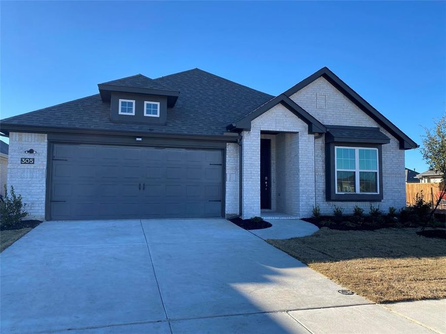 Welcome to the future of blue water lagoon living in Anna!
Be the first to enjoy brand new house in a premier residential development with a lagoon to be opened in Summer 2024. 
Inside your new home, you'll be greeted by modern features and amenities:
Wood look tile flooring throughout common areas.
Soft and cozy carpets in bedrooms for added comfort.
Stunning quartz countertop kitchen island perfect for preparing meals and gathering with loved ones.
Spacious 2-car garage for parking your vehicles and storing your belongings.
Flexible formal dining room in the front that can be used as a study or home office.

Quick access to employment, schools, shopping, and entertainment:
Schools - a mile away
Several eateries, Walmart - a mile away
Raytheon : 10 minutes away
Emerson : 15 minutes away
Experian: 20 minutes away
Frisco-Plano Corporate Corridor: 35 minutes away
Allen Premium Outlet: 25 minutes away