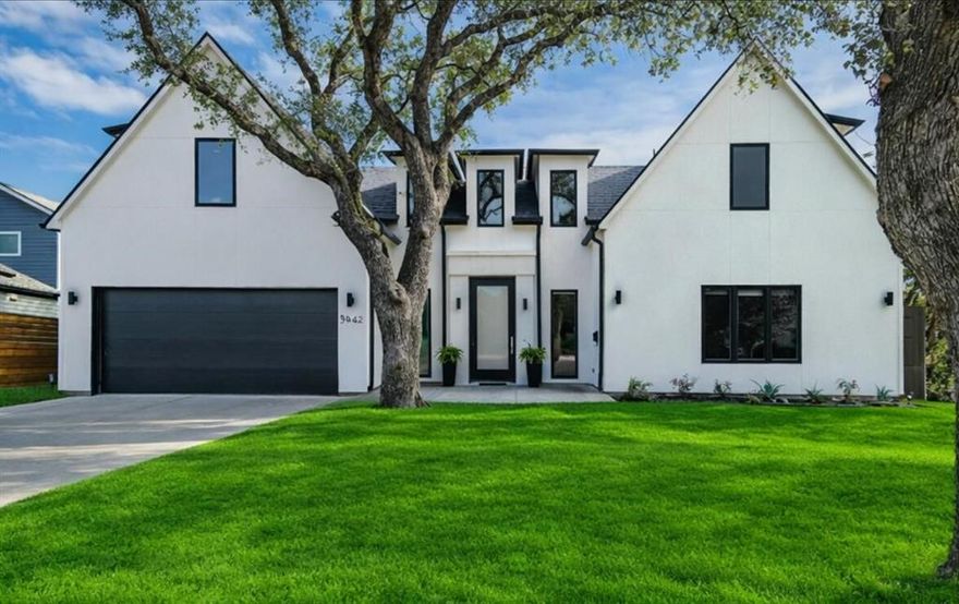 Contemporary custom-built home on a 75-foot-wide lot that's move-in ready! As you enter the home you are welcomed by tall ceilings, hardwood flooring, warm natural light and sleek modern finishes. First floor includes a large primary bedroom with en-suite bath featuring a soaking tub and an enormous closet. Additionally on the first floor is a bedroom or office with attached full bath, two living areas, powder bath, and laundry off garage which includes built-in storage for backpacks. Chefs' kitchen featuring large island with quartz countertops, an oversized pantry, natural wood custom cabinetry and Thermador appliances! As you transition upstairs you will find an additional 3 bedrooms all with private attached full baths and a game room! Private school corridor and Withers Elementary!