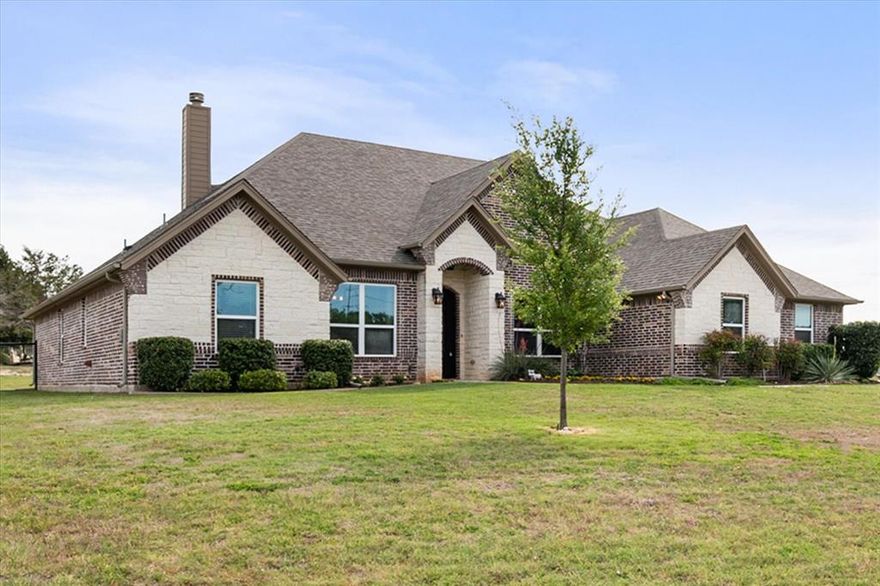 Nestled on a spacious half-acre lot in Granbury, this beautifully designed 4-bedroom, 3-bath home offers the perfect blend of comfort, functionality, and style. With a desirable open-concept floor plan, the home is ideal for both everyday living and entertaining. Step inside to find a dedicated study, perfect for working from home or creating a quiet retreat. The expansive living area flows seamlessly into the eat-in kitchen, featuring ample counter space, modern finishes, and a cozy breakfast nook. A formal dining room provides additional space for hosting gatherings and special occasions. The thoughtfully designed layout includes a handicap-accessible bathroom and vanity, offering convenience and inclusivity. Each bedroom is generously sized, while the primary suite provides a private and relaxing escape. Enjoy outdoor living year-round on the covered patio, complete with a powered window screen—perfect for relaxing while staying protected from the elements. The large half-acre lot offers plenty of room to roam, garden, or even add a pool. Additional highlights include a spacious 3-car garage, ideal for vehicles, storage, or hobbies. Located in the charming community of Granbury, known for its small-town feel and close proximity to shopping, dining, and recreation, this home truly has it all.