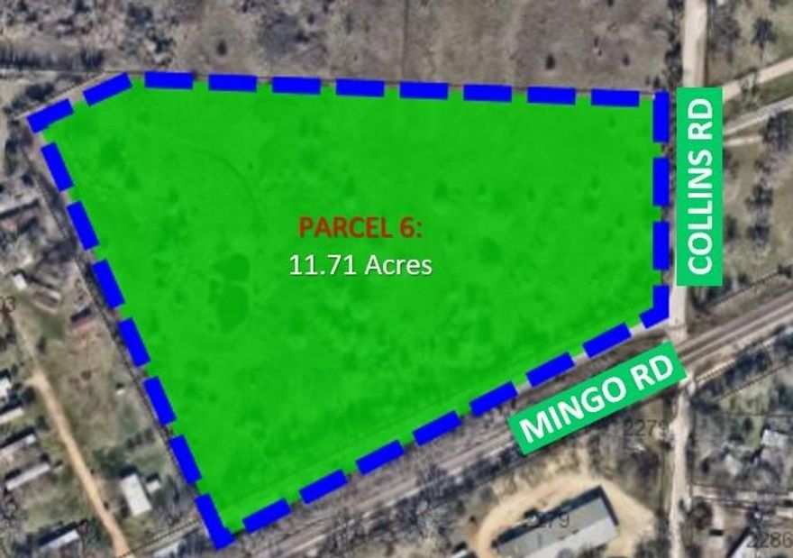 LOT 6 (APPR:11.71AC) -- This versatile parcel offers significant potential for residential, multifamily, or commercial development, aligning with various investment strategies. The property benefits from its proximity to two major universities, the University of North Texas and Texas Woman’s University, both approximately 5 to 7 miles away. The location provides easy access to nearby amenities, including shopping, dining, schools, and major thoroughfares. Given Denton's strong growth and dynamic community, this presents an ideal opportunity for future development. Buyers are encouraged to consult with the City of Denton and Denton County departments for specific development guidelines and use approvals.
This property along with the property in MLS #20958617 and MLS #20958605 can be purchased all together or separately.