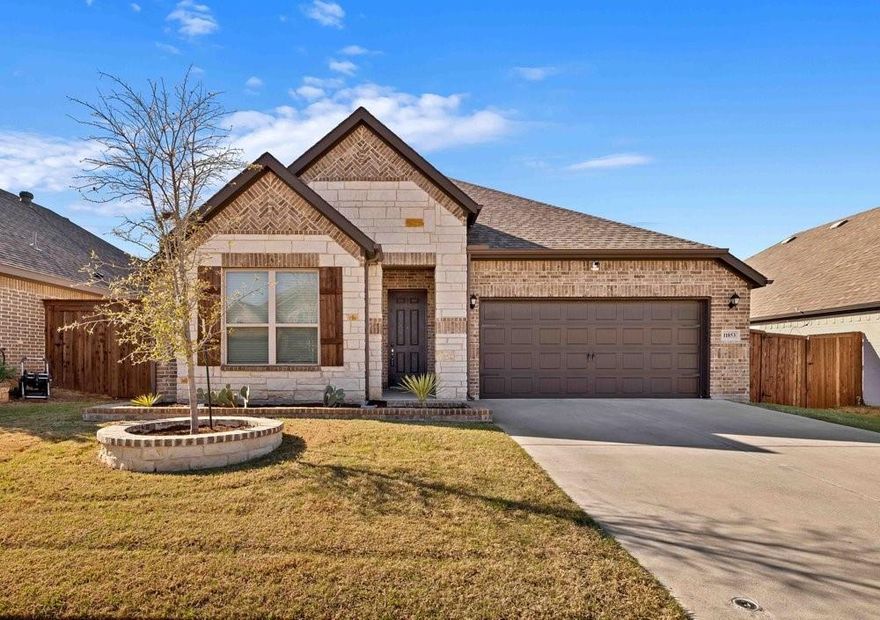 Welcome to 11853 Carlin Drive, where modern design meets everyday comfort in the sought after Live Oak Creek community. Built in 2019, this well maintained one owner home offers over 2,100 square feet of living space with an open-concept layout ideal for both daily living and entertaining. At the heart of the home the kitchen features granite countertops, a large island, modern and stylish cabinetry, and a walk-in pantry all seamlessly connecting to both the dining and living areas. The spacious living room is anchored by a customizable electric fireplace and filled with natural light, creating a warm yet refined atmosphere. The primary suite is positioned for maximum privacy at the back of the home and the ensuite includes space for two with a double vanity, separate soaking tub and luxurious shower. The large walk-in closet is already outfitted with additional storage solutions. Two more bedrooms offer flexibility for guests, a home office, or additional living needs. Step outside to the covered back patio, where you’ll enjoy a more open, peaceful setting, perfect for morning coffee, evening relaxation, or casual outdoor gatherings. The fully fenced backyard provides space to unwind without sacrificing convenience or view of the open field behind you. You may even catch a glimpse of Longhorns! Located within Live Oak Creek, residents can take advantage of the neighborhood pool, park and general common areas that encourage an active, connected lifestyle. With easy access to major highways, shopping, and dining, this location offers both comfort and convenience. All information deemed reliable but not guaranteed. Buyer and buyer’s agent to verify all details.