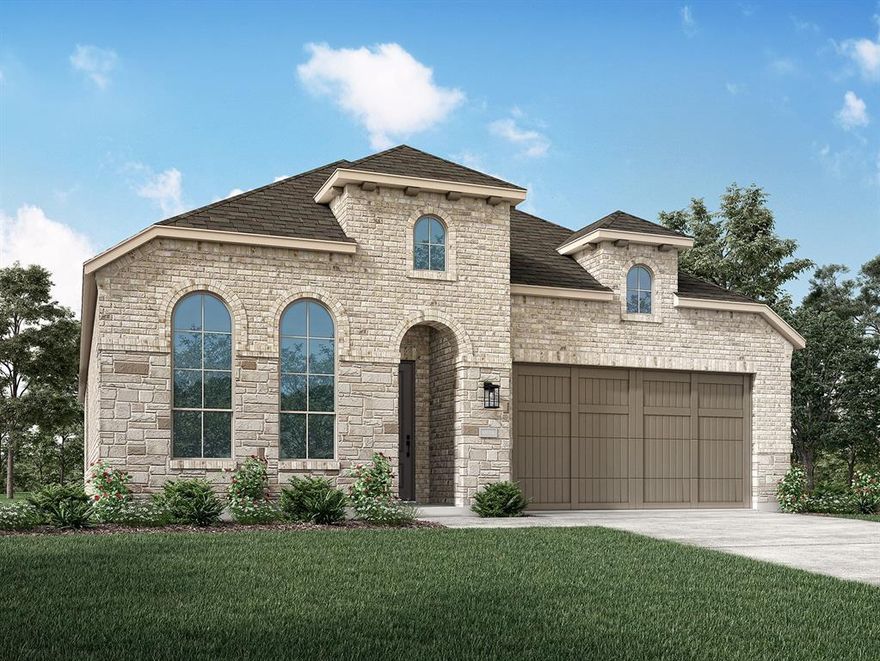 Stunning new construction by Highland Homes in the highly sought-after Wildridge community! This Kingston-B plan offers 2,510 sq ft of thoughtfully designed single-story living with 4 bedrooms, 3 full baths, a private study, and an entertainment room—perfect for working from home and everyday living. The open-concept layout features a spacious family room with a fireplace and a beautifully upgraded chef’s kitchen overlooking the dining area—ideal for entertaining. The primary suite is a true retreat with a freestanding tub, separate shower, and large walk-in closet. Enjoy outdoor living with an extended covered patio and rear brick exterior. This home showcases designer-selected finishes from Highland Homes’ design center along with upgraded options including a freestanding tub, fireplace, upgraded chef’s kitchen, and extended outdoor living. Estimated August completion—perfect timing to get settled in the early fall! Located near Lake Lewisville, Wildridge offers scenic trails, resort-style pools, parks, and a lifestyle you’ll love.