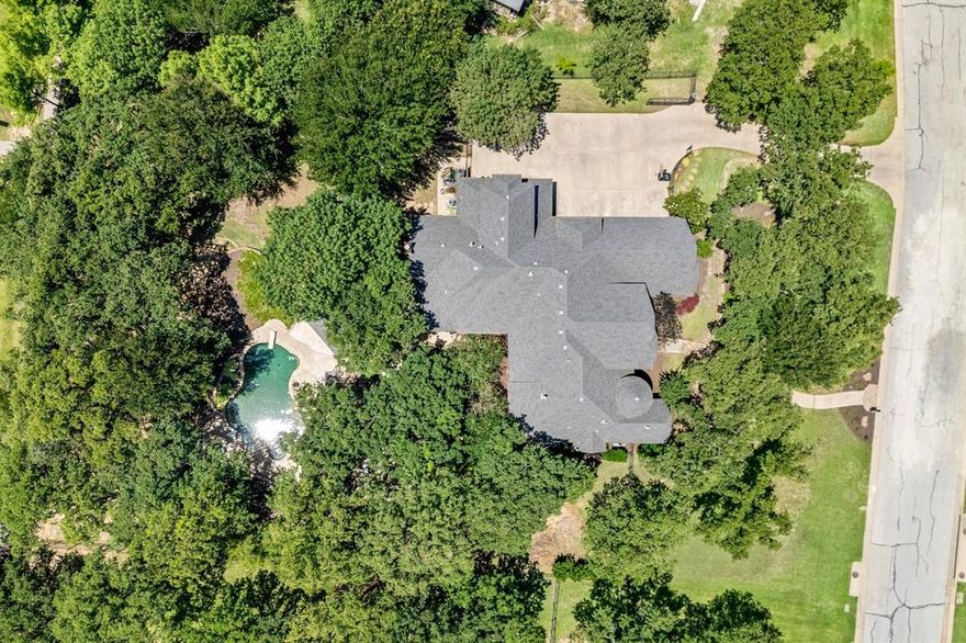 Welcome to your Perfect Summer Staycation. Nestled on just over an acre in the Prestigious Wingate Hill Community, this Stunning English-style Custom Home offers a Refined Blend of Elegance, Comfort and Privacy. Thoughtfully Designed with Both the Primary Suite and a Guest Suite Located on the FIRST Floor, the Layout Provides Ideal Convenience for Multi-Generational Living or Hosting Guests. Each Additional Bedroom Features its own Private En-suite Bathroom, Offering a Personalized Retreat for Every Member of the Household. High-end Designer Finishes Grace Every Corner of the Home, with a Grand Staircase, Soaring Floor-to-Ceiling Windows, Intricate Millwork and Rich Hardwood Floors that Set a Warm, Elegant Tone Throughout. The Gourmet Kitchen is a Chef’s Dream, Equipped with a Gas Cooktop, Pot Filler, Built-in Refrigerator, Oversized Center Island, Walk In Pantry and a Charming Breakfast Room that Perfectly Suits Both Everyday Living and Entertaining. A Dedicated Pool Bath, Along with Two Additional Half Baths—One Upstairs and One Downstairs—Enhance Functionality Throughout the Home. Large Laundry Room includes a Sink and room for an Extra Refrigerator. The Private Study or Craft Room adds Flexibility for Work and Creativity. Upstairs, an Expansive Game Room with a Wet Bar and a Fully equipped Media Room with Surround Sound offer Elevated spaces for relaxation and entertainment. The Serene Primary Suite includes a spa-like bath with a jetted tub, an impressively spacious walk-in closet and its own private coffee bar for peaceful mornings. Step outside to discover your own backyard paradise featuring a heated diving pool and a relaxing spa, all framed by beautifully landscaped grounds and additional Covered Living Space. Don't Miss the Garage also has an Additional Office Space. Recently updated new carpet and fresh paint, this home is move-in ready & perfectly located just 11 minutes from DFW International Airport & 7 minutes from Southlake Town Square.