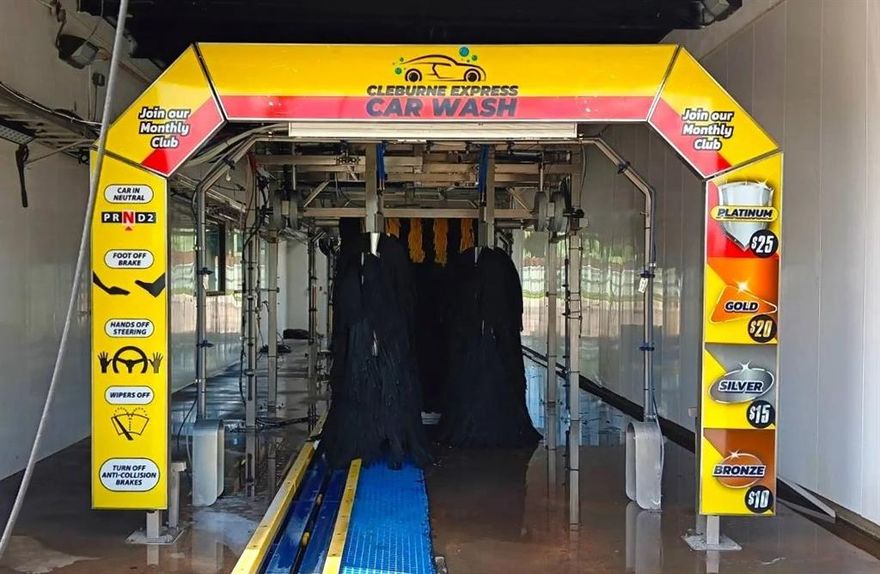 Cleburne Express Car Wash is an express car wash located at 1828 N Main St, Cleburne, TX 76033. They business offers express wash and wax packages, including wheel cleaning and underbody rinse, to keep your car looking spotless1. Their business hours are Monday – Saturday from 8:00 AM to 6:00 PM, and they are closed on Sundays. The owner just put $1M in renovations in 2024 with all new 80 ft. Hannah tunnel equipment, 8 vacuums and Washlinks POS. Recent replat the car wash separate from the lube. The lot for the car wash is 0.776 acres. Also available for lease or lease to own. Lube and wash also for sale as combo. Ask for info.