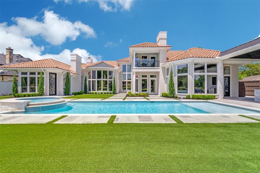 Unbelievable Custom Estate Situated on Half Acre lot on Hole 2 of the Prestigious Bent Tree Country Club Golf Course. Built by the renowned Bob Thompson and beautifully remodeled throughout with quality craftsmanship and high attention to detail. Walls of floor to ceiling windows provide the most stunning panoramic golf course views from almost every room. Grand two story entry leads to opulent formals and handsome study with fireplace and wet bar. State of the art kitchen with custom cabinetry, high-end appliances, large butler’s pantry, walk-in pantry and custom appliance storage. Fully renovated laundry room including mud room built ins. Spacious family room is perfect for entertaining with full service walk-in wet bar. Private primary retreat with fireplace, sitting area, serene spa-like bath and huge walk-in closet. Large guest suite on first floor with gorgeous bath and walk-in closet. Well thought-out upstairs floorplan includes 2 oversized guest bedrooms with large walk-in closets, balcony with incredible views overlooking golf course, versatile game area with adjacent exercise space and sauna, could also be additional bedroom. Entertainers dream backyard offers a true resort feel with remodeled pool and spa surrounded by stately turfed yard, lush landscaping and gate access to course. Recently added outdoor living area with 2 story vaulted ceiling, 100 inch TV with custom iron doors, full surround sound, kitchen, bar and gas fireplace. Ample storage throughout including 2 walkout attics, cedar closet and more! Luxury living at its finest with ¼ mile walk to Bent Tree Country Club. Ideal location conveniently located near to DNT, high-end retail and dining, and exemplary private schools. See attached list of improvements and updates! Please note: Bent Tree Golf Course is currently in the process of being remodeled to be even more beautiful than ever!!