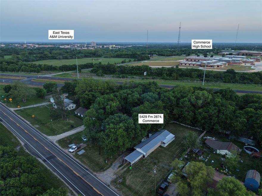 Just outside the city limits of Commerce, this well-maintained tenant-occupied single-wide mobile home offers comfort, convenience, and incredible versatility. Move-in ready and only minutes from East Texas A&M University, local shops, restaurants, and everything the city has to offer, this property is ideal for homeowners and investors alike. Featuring 2 bedrooms and 2 bathrooms, the home offers an open-concept layout. Enjoy central heat and air, a one-car carport, a covered front porch, and a large backyard with plenty of room for outdoor entertaining, gardening, or future possibilities. Whether you're looking for a charming personal residence, a strong rental property, or even a space with commercial potential, this property delivers. Located in a growing area with a new middle and high school nearby, it offers the perfect blend of peaceful living and prime accessibility. Just 5 minutes from the university. Experience the best of both worlds, residential comfort with investment opportunity. Interior pictures coming soon.