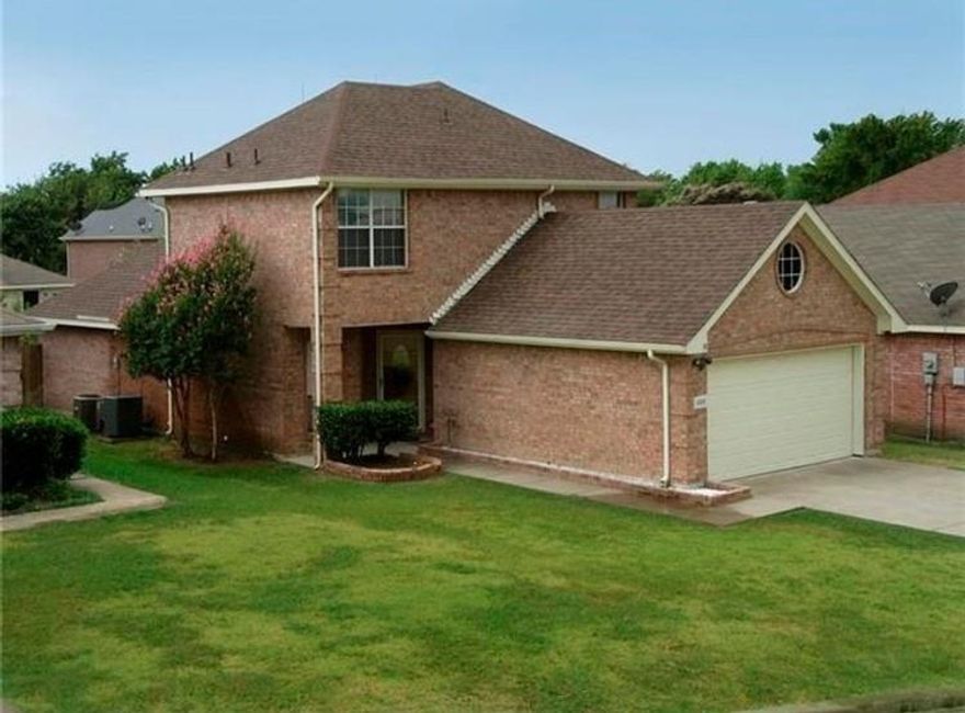 Welcome to this exquisite home in the gorgeous city of Rowlett! This spacious house features three bedrooms, two and a half bathrooms, and new laminate wood flooring throughout. Cozy up next to the wood-burning brick fireplace in the large living room or entertain guests in the grand master bath with a walk-in shower and garden tub. The updated kitchen boasts granite countertops, built-in microwave, refrigerator, dishwasher, garbage disposal, electric oven, and electric cooktop. Enjoy the convenience of two living areas, a game room, and walk-in closets for ample storage space. Step outside to the large grassy backyard or take advantage of the HOA park and playground, community pool, and proximity to Lake Ray Hubbard. With a choice of schools nearby and newly updated features such as brand new countertops, this home is perfect for anyone looking for comfort and convenience in Rowlett, TX. All tenants are required to have rentals insurance and register their pets with LEAP Property Management. Property will be available to move in December 10, 2025
