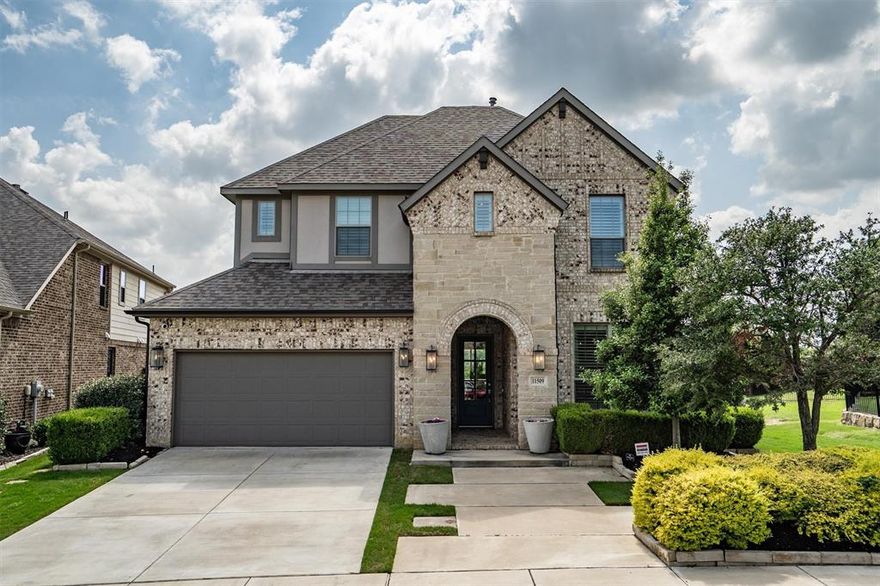 Step into this stunning former Drees model home, perfectly situated with serene greenbelt views. Designed with an ideal layout, the main level features a private office, a guest suite with its own en suite bathroom, and a spacious primary bedroom. The expansive family room flows seamlessly into the kitchen, creating an inviting space for everyday living and entertaining. The kitchen is a true showpiece, complete with gorgeous countertops and custom cabinetry. The primary suite offers a peaceful retreat with views of the backyard, while the luxurious en suite bathroom evokes a spa-like experience, featuring dual vanities, a relaxing garden tub, and a separate walk-in shower. A generously sized walk-in closet completes the space. Upstairs, you’ll find a large game room along with two additional bedrooms, one with its own en suite bathroom and an extra guest bath. Outdoors, unwind and enjoy the tranquil setting with beautiful green space views right behind your home. This one-of-a-kind property blends elegance, comfort, and privacy, don’t miss your chance to make it yours!