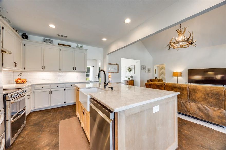 Discover the perfect blend of country living and modern updates on this beautifully improved 5-acre property just minutes from all necessary conveniences. Every detail has been thoughtfully upgraded to provide comfort, functionality, and style. Step inside to find a spacious floor plan featuring a gourmet kitchen with quartzite counters, custom island, farm sink, and painted cabinetry—complete with new dishwasher, stove, vent hood, and stylish backsplash. The master suite boasts a massive walk-in closet and a fully renovated spa-like retreat. Additional interior highlights include all new lighting and hardware, almost all electrical outlets and switches have been replaced, freshly painted interior & exterior, professionally sanitized HVAC and ductwork, and an upgraded 50-gallon hot water tank. The upgrades continue outside with a freshly stained pergola and refreshed landscaping. The home is equipped with an 8-feet deep in-ground pool, 5-stall barn with oversized stalls, a chicken coop, tack area, office in the barn, and is even set up for equestrian breeding! Enjoy wide-open views, privacy, and room to grow—whether for a garden, animals, or future projects. This property is truly move-in ready, combining the peace of country life with modern conveniences and thoughtful renovations. Don’t miss this opportunity to own a fully updated home with acreage and a pool!