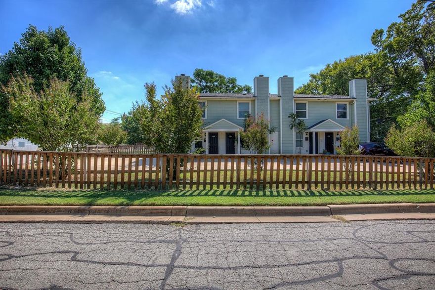 Beautiful 2-story townhouse nestled in the heart of Fort Worth's charming Fairmount Historic District. With its quaint 800 sq. ft., 2 bedrooms, and 1.5 bathrooms, it offers a cozy living experience. The private fenced-in patio is perfect for relaxation and outdoor gatherings. Step inside to discover the warm and inviting open-concept living area, featuring a wood-burning fireplace, ceiling fans, and custom crown molding, adding a touch of sophistication to the space. The kitchen boasts custom cabinets, stunning granite countertops, and chic ceramic tile flooring. Practicality meets convenience with a dishwasher, stove, and laundry alcove complete with full-size washer and dryer connections. Located in the esteemed Historic District of Fort Worth, this neighborhood offers a rich tapestry of history and easy access to shopping, public transportation, and major hospitals. Moreover, it's just a short, leisurely stroll away from the vibrant Magnolia St., where you'll find trendy shopping and dining options on the West side of downtown Fort Worth. Don't miss the chance to call this charming townhouse your home. Schedule a viewing today! Tenants are not responsible for lawn care; it's fully covered by management at no extra cost. All Westrom Group residents are enrolled in our RESIDENT BENEFIT PACKAGE (RBP). Please view our website for more details.