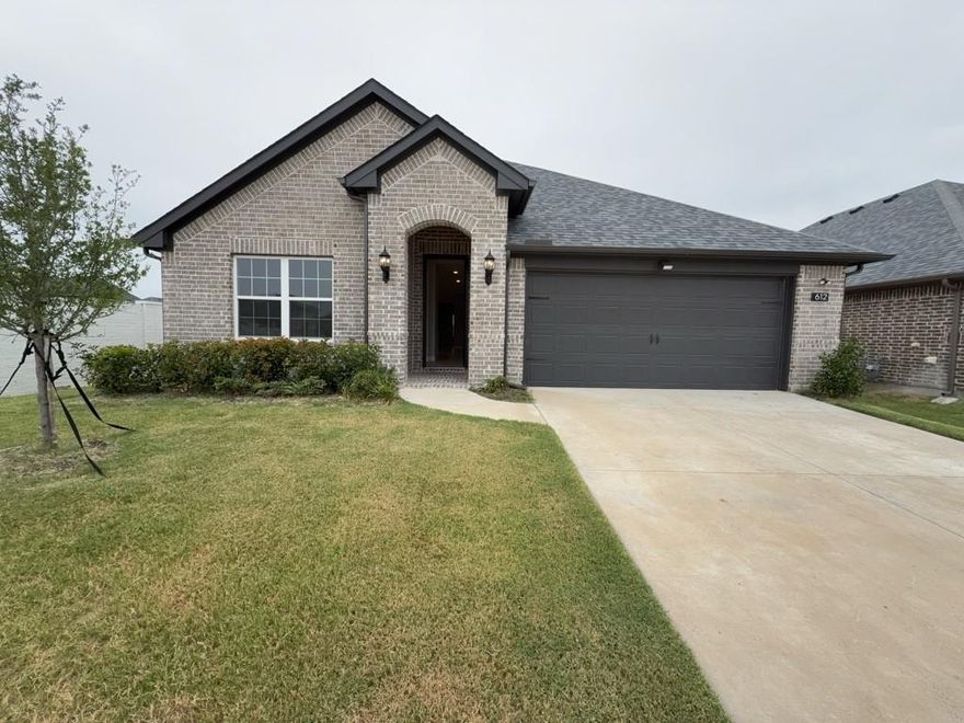 Built in 2023, this single-story home offers 1,932 sq ft with 3 bedrooms, 2 full bathrooms, and an open layout. The home includes a second living area that can serve as a flexible space for an office.
The kitchen is equipped with a gas range, built-in microwave, dishwasher, disposal, vent mechanism, large island, and pantry.
Additional features include dual sinks in the primary bath, central air and heat, washer & dryer connections, a 2-car garage with opener, covered patio, and a large fenced backyard.

SUBMIT A RENTAL APPLICATION and READ RENTAL CRITERIA: Please see private remarks for more info about submitting a rental application and to read our rental criteria.