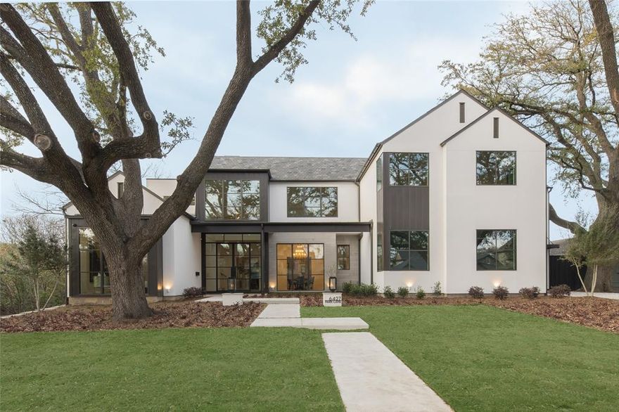 Timeless transitional new construction home by D Magazines best New Leaf Custom Homes located in heart of Preston Hollow within walking distance to Preston Hollow Park. This breathtaking home is an is an exemplary example of design, craftsmanship and detail. High-end finishes throughout. Master suite, dual living rooms, formal dining & guest room are conveniently located downstairs. Thoughtful floor plan with upstairs game room + gym and 3 additional beds with en-suites. Amazing backyard offers plenty of space to entertain with your outdoor kitchen, covered patio, gas fireplace with television connection above, and an amazing brand new pool. Oversized 2 car garage and separate oversized one car garage both attached.