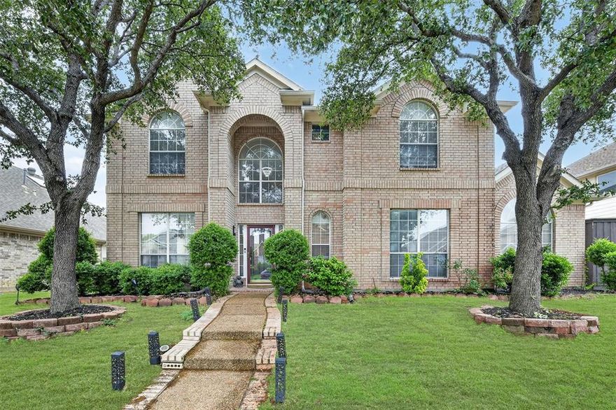 Fully remodeled and move-in ready, this stunning home offers 3,661 sq ft of thoughtfully designed living space with 4 bedrooms and 3.5 bathrooms, perfectly blending luxury, comfort, and modern convenience. At the heart of the home is a beautifully redesigned kitchen featuring quartz countertops, freshly painted cabinets, sleek hardware, and an oversized extended island, complemented by high-end smart home system and smart appliances including a WiFi-enabled gas stove, Samsung oven and microwave, Bosch dishwasher, Samsung smart fridge with hub, and an electric chimney. Thoughtful upgrades like a pot filler, built-in spice rack, and touchless sensor faucet elevate everyday living. The spacious layout includes a private first-floor office ideal for remote work, tall vaulted ceilings, and sun-filled living areas that create a bright and open feel throughout. A versatile second-floor loft offers the perfect space for a game room or media area, while two dining spaces formal and breakfast nook make entertaining effortless. The primary bathroom features a double vanity for added convenience. Step outside to a huge backyard with mature trees and fruit trees including pears, persimmon, and Chinese berries, creating your own private retreat. This home is fully equipped with smart features including WiFi locks, MyQ smart garage, Tesla charger, AI-enabled washer and dryer, and a Rachio WiFi irrigation system. A new 2026 water heater with warranty adds peace of mind, and additional highlights include attic storage and meticulous maintenance. Located in a resort-style community with a pool, this home sits in a prime location between Frisco and Plano, just 1 mile to SH-121, DNT & Costco and minutes from Grandscape, Stonebriar, Shops at Legacy, major employers, and about 30 minutes to DFW and Love Field airports.