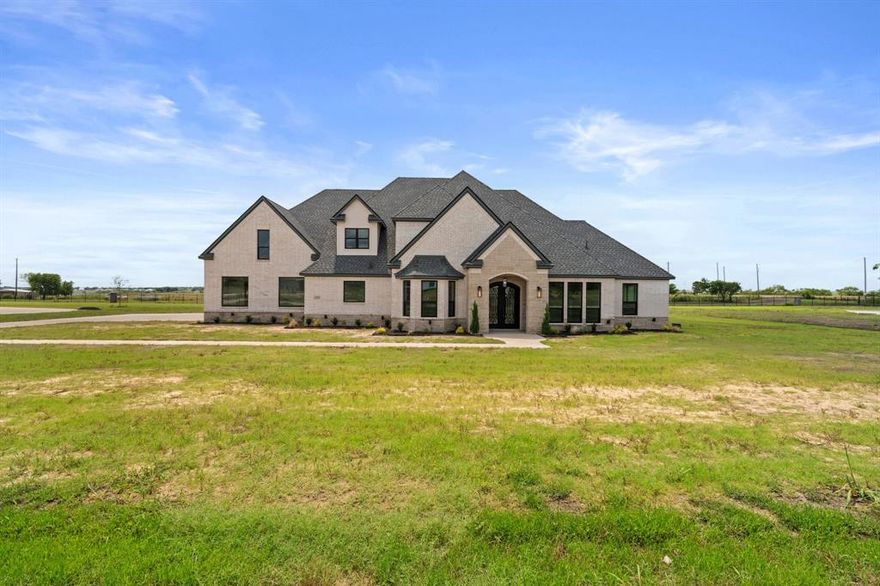 BUILDER WILL BUY DOWN THE INTEREST RATE TO 5.375%!!! EXQUISITE COUNTRY LIVING AT ITS FINEST! This NEW QUALITY CONSTRUCTION HOME with all the Right Space sits on an ACRE LOT in a luxurious GATED EQUESTRIAN COMMUNITY with NO CITY TAXES! This community has so much to offer from a STOCKED CATCH & RELEASE POND for the Kiddos, STABLES for Boarding the Horses, PLAYGROUND, 3 Mile Riding Trail, ARENA, ROUND PIN, Full Service Equestrian Center & the List Continues*This Master Planned Community is located just 35 minutes from Dallas & will have Additional Amenities Added Soon like a Club House, Fitness Center, Poker Room & more*Beautiful Spacious OPEN FLOOR PLAN with gleaming HARDWOOD FLOORS & an Impressive Double Access Staircase with a Modern Flair as you step into the Home off the Entry*Formal Living Room or Flex Room off the Entry*Formal Dining Room*Living Room opens to the Gourmet Kitchen with Built In Cabinets & Shelving & a Floor to Ceiling Fireplace*Stunning Kitchen with tons of Custom Cabinetry & Quartz Countertops to entertain your guests, Pot Filer, Nice Appliance Package*Large Primary Ensuite Bedroom with Gorgeous Spa Like Bathroom with a Free Standing Tub, Separate Shower with Body Sprays & 2 Large Walk In Closets with Cabinets & Shelving only Bedroom located Downstairs*Entertainers Home with 2 Half Baths Downstairs for your Guests*STUDY*Massive MUD ROOM with extra Cabinets*Unbelievable Laundry Room with Cabinetry, Sink, Folding Area with tons of Countertops*Bonus Room with more Cabinetry use as you deem fit*Flex Room*HUGE GAMEROOM*MEDIA ROOM*Spacious Secondary Bedrooms...one is an Ensuite with its own Bathroom, All Upstairs Bedrooms have Cabinets under the Windows with a Window Sitting Area, all Bedrooms are Large, 2 Bedrooms have a Jack & Jill Bath*Another Bonus Room Upstairs*Massive Covered Patio in the Backyard*3 Car Oversized Garage*Get excited to call this your new home, where you can EXPERIENCE LUXURY COUNTRY LIFESTYLE, SUNRISES & SUNSETS! COME SEE TODAY!!