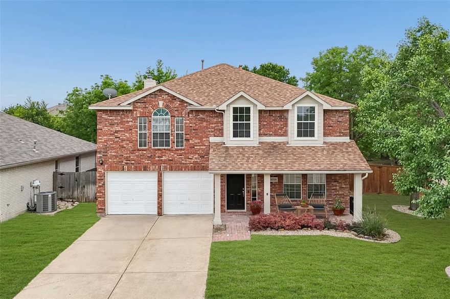 Move-in ready opportunity on an expansive corner lot in highly sought-after Prosper ISD. Situated on a quiet cul-de-sac street, this north-facing home perfectly combines modern updates with layout functionality. Step onto the covered front porch and into a light-filled foyer overlooking versatile formal living and dining spaces. The heart of the home features an open-concept kitchen and family room boasting granite countertops, gas stove, white cabinetry, stainless appliances, and a new dishwasher and disposal.

Upstairs, a central game room anchors the second floor alongside the laundry room, primary suite, and three split secondary bedrooms for maximum privacy. The king-sized primary suite includes a massive walk-in closet. Best of all, this home features zero carpet, flowing entirely with premium luxury vinyl plank flooring. This upgrade offers incredible durability, low maintenance, and an allergy-friendly environment for the kids.

The outdoor space features a giant backyard with endless space for play and room to build your dream pool. A newly replaced rear deck overlooks this space, complementing the fully serviced windows, upgraded doors with fresh hardware, and 3.5-inch baseboards. Plus, the refrigerator, washer, and dryer stay!

Location is everything here. Enjoy daily convenience with WestRidge Golf Course just a short walk away, and Stonebridge Ranch Country Club minutes from your door. Commuting is effortless with quick access to 380, 121, and 75. For world-class entertainment, you are minutes from the new PGA Headquarters and the upcoming Universal theme park destination, presenting an exceptional lifestyle or investment opportunity. Don't miss out!