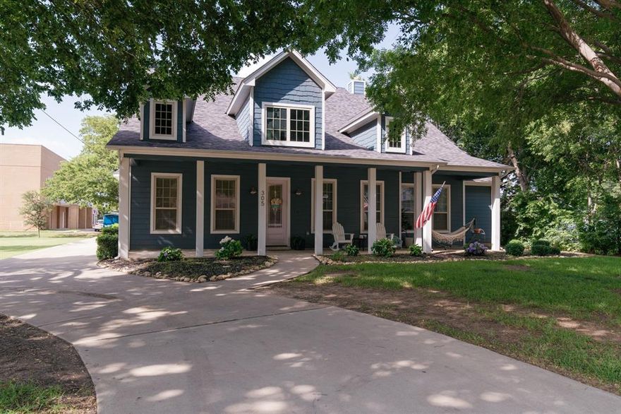 Welcome to a truly special home in the heart of historic downtown Roanoke—where charm, walkability, and modern upgrades come together beautifully.

This stunning 4-bedroom, 3.5-bath residence offers an ideal blend of character and functionality, complete with a formal dining room and a dedicated office. From the moment you arrive, you’ll be welcomed by the inviting front porch framed by mature trees—perfect for relaxing and enjoying the neighborhood’s timeless appeal.

Step inside to find real wood floors (installed in 2021), elegant crown molding, and a warm, welcoming living space featuring built-in shelving and a gas fireplace. The kitchen boasts gorgeous wood cabinetry, granite countertops, a large island, gas range, and double ovens—designed for both everyday living and entertaining.

Upstairs, a unique loft space adds incredible flexibility, complete with a half bath, closet, and brand-new carpet (2025)—ideal for a game room, guest retreat, or creative studio.

The primary suite offers a beautifully remodeled bathroom (2023), while additional bathrooms have been tastefully updated. A whole-home water filtration system and an EMP protection device installed at the circuit breaker provide added protection and peace of mind.

Other recent upgrades include: Smart sprinkler system (2025), Kitchen backsplash (2023), Fireplace remodel (2023), New roof and gutter guards (2021), All new interior & exterior lighting + ceiling fans (2021), Exterior painted (2021), Dimmable recessed lighting in living room (2021)
and Smart home switches throughout.

Located within highly acclaimed Northwest Independent School District, and zoned for Byron Nelson High School, this home also offers unmatched walkability—just steps from local restaurants, the public library, rec center, parks, and pickleball courts.

If you’re looking for a home that combines historic charm, modern updates, and an unbeatable location, this is it.