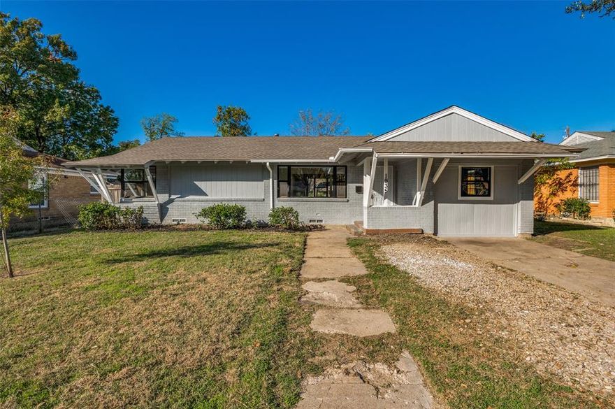 Move in ready home just needs your furniture. This 3 bedroom home has been completely renovated. Here are some of the great features that will make this home your number one pick.Carpet in all bedrooms and laminate floor throughout the rest of the home, fresh paint inside and out, new vinyl windows that will help lower energy cost and some built in cabinets in dining room. The kitchen has the following new installed cabinets, counter top, and stainless steel sink, microwave, dishwasher and stove. Connections are available for stackable washer & dryer. Backyard is large with tons of space for your family, and it features a wood fence, large storage shed and curved metal patio cover. Located within walking distance to Buckner Blvd., Dart Bus stops, shopping, restaurants, grocery stores, Thelma Page & Hawthorne Elementary School, Umphress Park and much more. Quick access to major freeways 175, I 30, I 80, Loop 12 and close to Dart Rail Lake June Station, 635 & Downtown Dallas.