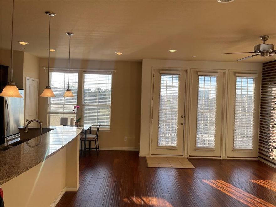 Come see this beautiful 1 bedroom 1.5 bath condo that is close to downtown Ft Worth.  Home has updated kitchen and bathrooms that included stainless steel appliances, granite counter tops, updated backsplash and more.  Has mostly all wood floors with a full sized washer and dryer inside the unit.  There is a den by the living room that would be perfect as an office space or additional room for guest.  Has a sit out that is perfect for a quite evening alone or with friends.  Location of this unit makes the road noise little to none.  Come see this unit today and make it yours.