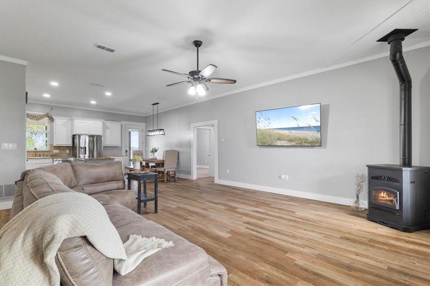 Move-in ready and recently updated, this well-maintained home offers space, flexibility, and long-term usability on a full acre outside city limits. Featuring four bedrooms, three full bathrooms, a dedicated office, and a flex room overlooking the covered back patio, the layout is designed to support everyday living, working from home, entertaining, and room to grow.

Natural light fills the comfortable living spaces, while thoughtful upgrades throughout add to the home’s functionality and appeal. Unlike new construction, this property is complete and ready now, offering established outdoor space, privacy, and no construction delays or upgrade surprises. The attached insulated workshop and storage space with RV hookups provides added versatility for hobbies, equipment, or travel needs.

The property includes a peaceful pond and overlooks a neighboring farm, delivering the true country living atmosphere buyers are searching for while still being conveniently located near Aubrey’s continued growth. Enjoy the freedom of no city taxes, no HOA, and space that is increasingly difficult to find.

Preferred lender incentives are available with an acceptable offer, creating an opportunity to improve monthly affordability without sacrificing lifestyle or location. Properties offering this combination of acreage, updates, versatility, and immediate move-in readiness are limited. Schedule a showing before this opportunity is gone.