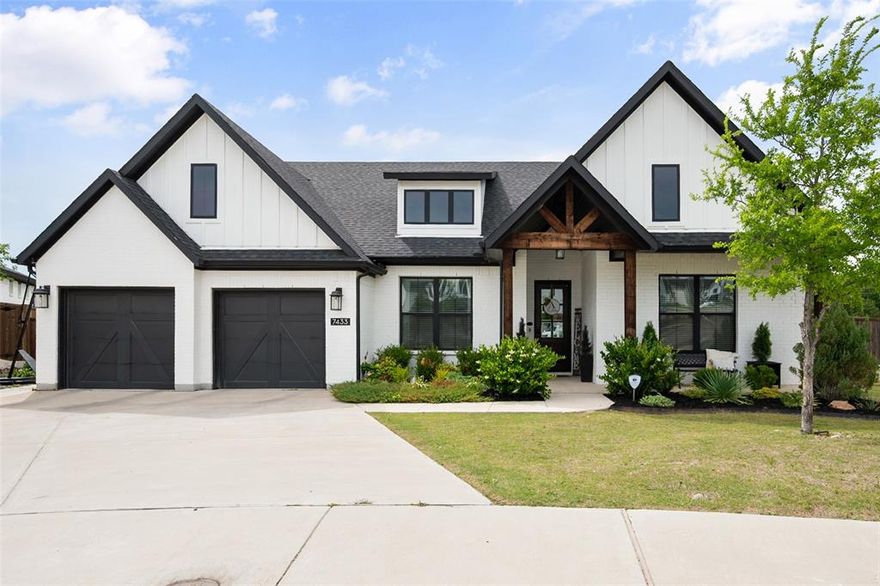 UPGRADES GALORE! Drive into Talon Hills, where views of Eagle Mountain Lake set the tone for this customized home filled with upgrades such as a custom front elevation, electrical outlets in outdoor eaves for easy holiday lights or security, and extra concrete patio and sidewalks, to name a few. Designed for luxury, comfort and functionality, this beautifully maintained residence has it all!
Inside is a spacious floorplan where two bedrooms share a Jack-and-Jill bath, while a third bedroom sits nearby with its own full bath just outside the door—perfect for guests or older children. The private primary suite offers a retreat with a spa-like ensuite and an oversized walk-in closet.
Enter the heart of the home where a bright wall of windows fills the open-concept living, dining, and kitchen space with natural light. The chef-inspired kitchen boasts abundant counter space, a five-burner gas cooktop, and a large island perfect for gathering. The adjoining breakfast area, also lined with windows, provides a serene spot to start or end your day.
Organization shines throughout with a spacious pantry, butler’s pantry, and expansive mudroom. The well-equipped laundry room offers ample cabinetry and workspace to keep everything running smoothly.
A flexible fifth bedroom sits near a half bath that has direct access to the side yard—ideal for future pool plans or outdoor entertaining.
The oversized garage fits larger vehicles and provides ample storage.
Unwind on the covered back porch with double ceiling fans or step into the large, private backyard backing up to a greenbelt. This home effortlessly blends style, space, and practicality—offering everything you need to live, relax, and entertain in comfort. with so many thoughtful upgrades and flexible living spaces, it's a home you will want to experience in person. Complete list of upgrades in Transaction Docs. Buyer & Buyer's Agent to verify all measurements, schools and tax info.