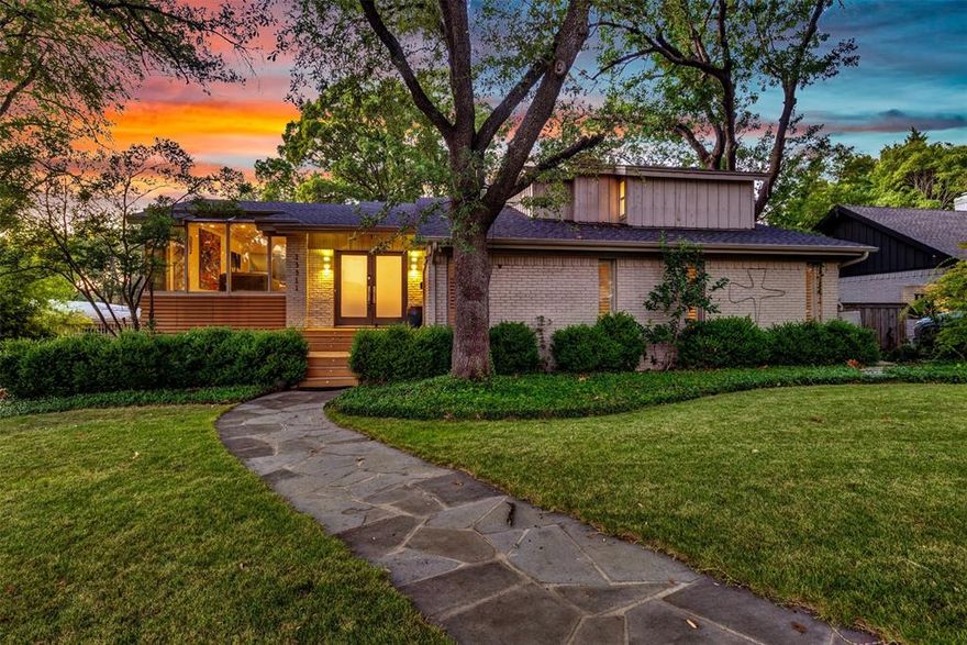 MOVE-IN READY! Renovated Mid-Century Modern Retreat in the Heart of Dallas County! Nestled under majestic trees on a quiet, interior lot, this uniquely renovated mid-century modern home offers a rare blend of style, comfort, and serene living. Located in the friendly Hillcrest Homes subdivision within award-winning RISD, the home features stunning curb appeal, crisp flower beds, and mature landscaping that create a year-round backyard oasis.

Step inside to a light-filled, open-concept design with floor-to-ceiling windows that seamlessly connect the interior to nature. Thoughtfully updated, the home boasts 3 spacious living areas, a 3-way split layout, and 4 bedrooms, including a flexible fourth bedroom perfect for an in-law suite, guest room, or home office. The well-appointed, open kitchen flows into the living room and onto a deck, ideal for entertaining or relaxing in privacy, while a covered patio extends the living space outdoors. Retreat to the privacy of the primary bedroom with sitting room, spa-like ensuite bath and walk-in closet. 

Perfectly positioned just minutes from White Rock Creek Trail, 635, DNT, and 75, enjoy easy access to N Dallas's corridor of private schools, local dining and shopping. This modern gem with timeless character truly delivers a lifestyle of comfort, elegance, and convenience—NO HOA.