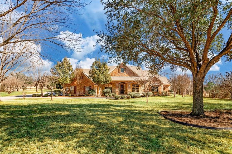 A beautifully refreshed one-story home sitting on an expansive 2.5-acre lot in a quiet, private neighborhood with plenty of space between homes. This property has been thoughtfully updated throughout, featuring brand-new flooring, fresh interior paint, painted cabinetry, new light fixtures, and stunning picture windows that bring in abundant natural light. The kitchen and bathrooms shine with new countertops, stainless steel appliances, a new gas range, and a new dishwasher. The living area is anchored by a cozy fireplace with new tile and an updated mantle, adding warmth and style. Step outside to your private backyard retreat complete with a pool featuring new flagstone pool decking with slip resistant, cool deck technology, a freshly painted pool fence, and fresh landscaping. Additional highlights include a three-car garage with a large, separate attic space above—complete with electric—ideal for a future bonus room, studio, or extra storage, along with a freshly painted exterior, making this home truly move-in ready. A rare opportunity to enjoy space, privacy, and modern updates—all on one level.