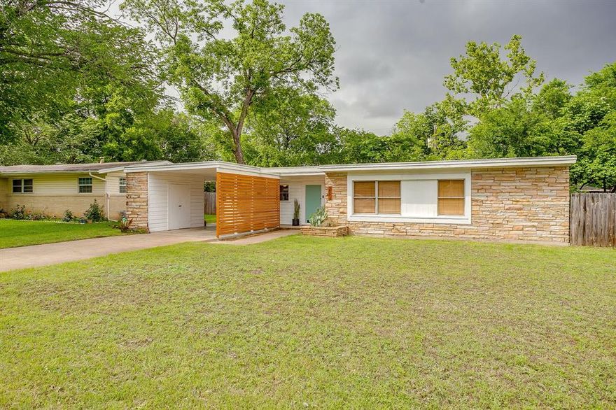 Step into the timeless charm of this beautifully preserved Mid-Century Modern home, showcasing its original 1955 character with thoughtful updates throughout. Recent 2023 improvements include refinished hardwood floors, new central heating and air conditioning, and fresh interior paint, enhancing both comfort and style.

The spacious living room flows effortlessly into the dining area, creating an inviting space for entertaining. A large sliding glass door opens to the patio, extending your living space outdoors, perfect for gatherings. The expansive backyard offers endless possibilities, whether you envision a lush garden or a future pool.
The kitchen features granite countertops and a cozy breakfast area, ideal for casual dining. This home offers three light-filled bedrooms and one and a half bathrooms, providing a functional and comfortable layout.
A convenient carport includes additional storage for tools and equipment. Located in a desirable neighborhood, you’ll enjoy walking distance to the local elementary school, along with easy access to shopping, dining, and major freeways.
For added peace of mind, the home includes an updated roof and completed foundation work (2023). Listing agent is related to the seller.
Back on the market - the buyer got out of the contract at no fault of the seller.