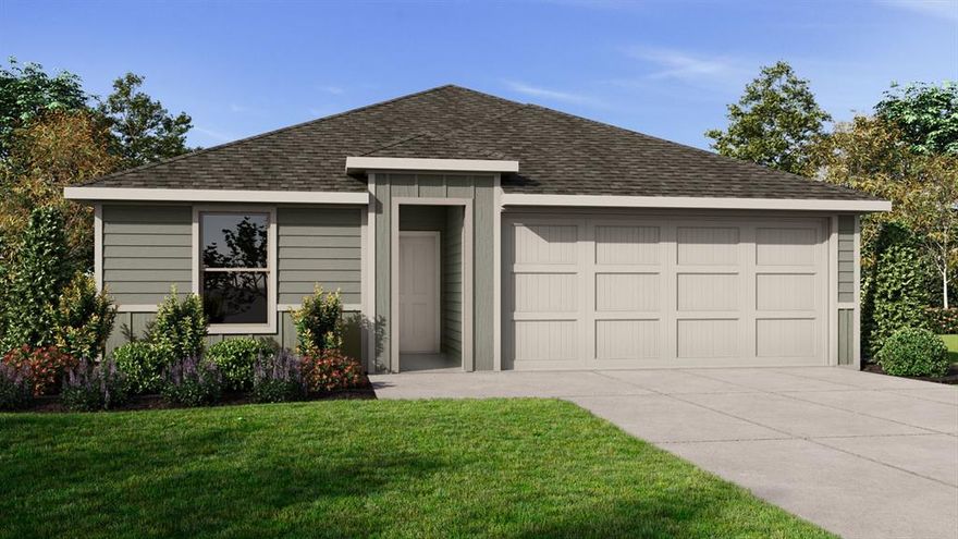 D.R. Horton America's Builder since 2002 is excited to serve as your new home builder in Lonestar at Liberty Trails, a fabulous unique master planned community in Justin and Northwest ISD! The single-story Carson Floorplan, Elevation X, with an estimated Spring completion, offers 5 bedrooms, 2 bathrooms, and a 2-car garage, delivering a spacious and functional layout designed for everyday living. The open-concept design seamlessly connects the family room, dining area, and contemporary kitchen, creating an inviting central gathering space. The kitchen features quartz countertops, 36” upper cabinets with hardware, stainless steel appliances, a electric range, stainless steel sink, center island, and a walk-in pantry for added storage and convenience. The private primary suite is thoughtfully positioned and includes an en-suite bath with a dual quartz vanity, 5-foot oversized shower, and walk-in closet. Four secondary bedrooms are well-sized and share a full bathroom with a quartz vanity top, offering flexibility for family, guests, or a home office. Luxury vinyl plank flooring extends through the main living areas and wet zones for durability and easy maintenance. Additional features include energy-efficient construction, America’s Smart Home Technology, and a tank water heater. Future Community Amenities to include: Club House, Dog Park, Fishing Pond, Pickleball, Playground, Pool, Splash Pad, Walking-Nature Trails and Sand Volleyball. Situated conveniently near Highway 114 and Highway 287, Lonestar at Liberty Trails provides convenient access to key roads, making it ideal for commuting and exploring the surrounding areas.