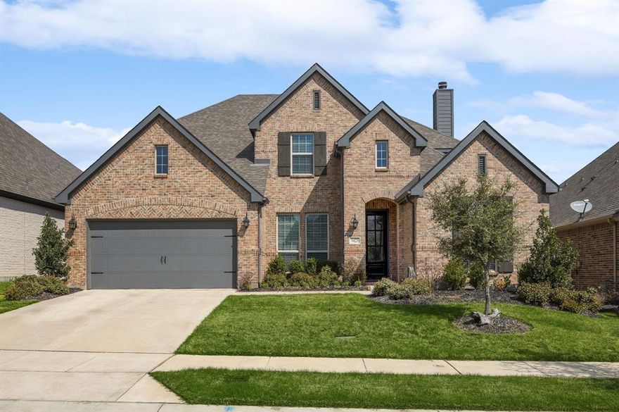 Beautiful 2 story home with 4 bedrooms, 3 baths, study. Open kitchen with large island, dining area, stainless steel appliances, gas cooktop all overlooking family room with gas starter fireplace. Large primary suite with sitting area. Primary bath features walk in closet, garden tub, separate shower, and dual sinks. Second bedroom downstairs next to a full bath, with a walk-in closet. Built in organizer makes a perfect mud area off of the 3 car tandem garage with epoxy flooring. Upstairs, has a large game room with doors opening to large media room. Two bedrooms and bath upstairs with large closets. 16 seer AC, ceiling fans, energy star appliances, tankless water heater. Shutters and blinds are already installed with night shades in the primary bedroom. Subdivision has a community pool, trails to kayak boating on the lake, fountains, fishing pond