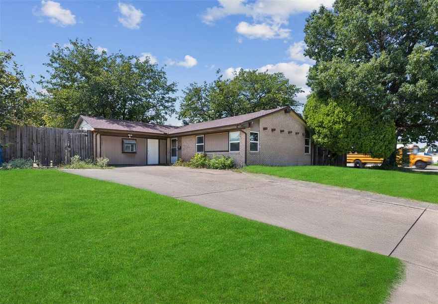 Situated on a Texas-size 0.25-acre lot, this beautifully updated mid-century home is truly move-in ready! The thoughtful floor plan offers 4 bedrooms, 2 bathrooms, and a versatile home office that could serve as a 5th bedroom if needed. The light-filled open-concept living room showcases a soft white color palette and rich bamboo flooring that flows throughout the main living areas, combining both style and durability. The kitchen features a designer backsplash, granite countertops, stainless steel appliances, gas cooktop, updated hardware, recessed lighting, and a refrigerator that conveys with the sale. Right off the the kitchen, is an oversized utility room that provides space for an extra refrigerator or freezer—ideal for bulk shopping and keeping organized. Generously sized bedrooms include a primary suite with a walk-in closet and private ensuite bath. Outdoors, the tranquil backyard offers a small deck area perfect for enjoying morning coffee or evening relaxation. The fully fenced yard features a gated driveway for added security and privacy. Additional highlights include a detached 3-car garage, extended driveway with ample space for RV parking, or the potential to create a sports court area. No HOA! Located near parks, schools, and conveniently positioned near PGBT, Highway 75, The Shire, Firewheel Town Center, and Historic Downtown Plano - offering up an array of entertainment, shopping, and dining options to enjoy! Well-positioned in Richardson's business community and tech hub near major employers, Collin College, and UTD. 3D scan available online.