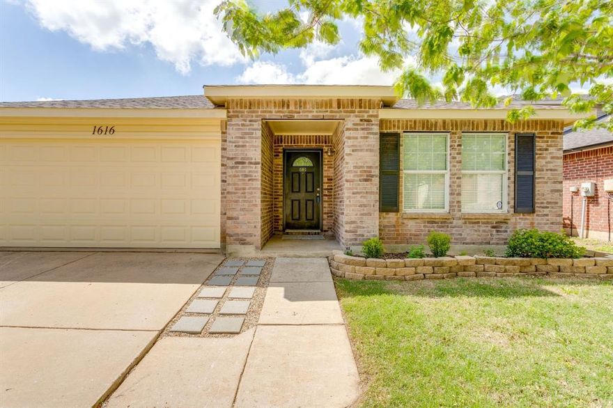 Discover the perfect blend of comfort, flexibility, and charm at 1616 Diamond Lake Trail. This bright single-story home welcomes you with a versatile front bedroom that doubles beautifully as a home office or creative space, leading into an inviting front living area ideal for relaxing or hosting guests.  At the back of the home, the spacious second living room, with its cozy fireplace, creates a warm, central gathering spot that flows effortlessly into the kitchen and dining area. The kitchen offers abundant storage, generous counter space, and a layout designed to keep you connected to the heart of daily life.  The private primary suite provides a peaceful retreat with an en-suite bath and walk-in closet. Two additional bedrooms offer flexibility for guests, hobbies, or work-from-home needs. A dedicated laundry room and thoughtful storage throughout the home add everyday convenience.  Step outside to a large fenced backyard, a true extension of your living space with room to entertain, garden, or simply unwind. Mature landscaping, great curb appeal, a two-car garage, and an extended driveway complete the exterior.  Residents enjoy access to community amenities including a pool, basketball court, park, and walking trails, creating a lifestyle that’s both active and relaxing. With quick access to major highways, shopping, and dining, this home delivers comfort, convenience, and value in one inviting package.