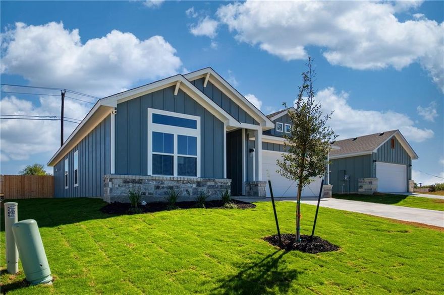 Energy-Efficient Comfort & Everyday Style! Step into homeownership with confidence in this beautifully built 4-bedroom, 2-bath home by New Jerusalem Homes — offering smart design, stylish finishes, and long-term energy savings. From the start, this home is built with efficiency in mind — featuring spray foam insulation and a 2-stage variable HVAC system that keeps your home comfortable while helping you save on utility costs. A 30-year shingle roof adds lasting protection and peace of mind. The kitchen is both functional and inviting, with granite countertops and plenty of cabinet space for easy meal prep and everyday living. While it offers a bit of separation from the living area, the kitchen still flows easily into the dining space — great for hosting or family meals. The wood-look flooring throughout the main living areas adds warmth and durability, and large windows bring in tons of natural light to create an open, airy feel. Outside, you’ll find a fully sodded yard front and back, complete with a sprinkler system to make lawn care simple and stress-free. Located just minutes from I-35, Loop 363, and major Temple employers, this home offers an easy commute and unbeatable convenience, and it’s also close to a local elementary school. As an Energy Star Next Generation Certified home, you’ll enjoy quality construction and lower monthly energy costs — a smart move for any buyer. Don’t miss this opportunity to own a modern, move-in-ready home in a prime Temple location. Schedule your showing today!