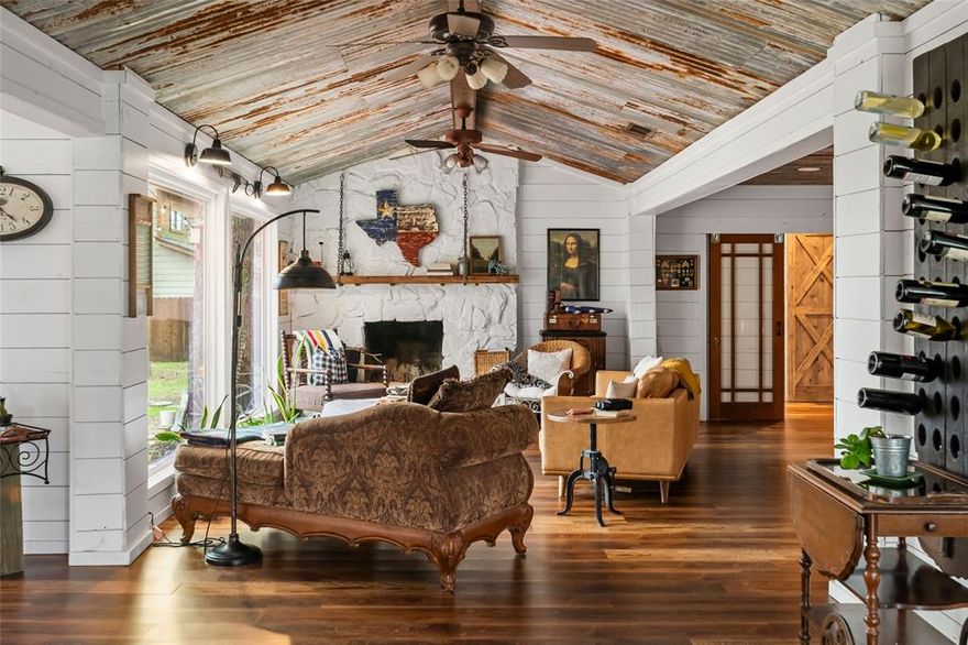 RARE. INTENTIONAL. VERSATILE. Positioned just moments from Eagle Mountain Lake, this property spans .59 ± acres & unfolds as a property where the story lives in the details, a reflection of thoughtful design, purpose & long term vision across three distinct structures. The main residence anchors the property with 3 beds, 2.5 baths & a flexible study or potential 4th bed, where interiors feel collected & design driven, layered with texture & curated materials that create depth. Reclaimed sheet metal ceilings introduce contrast, while the renovated kitchen serves as the focal point with an oversized island, custom cabinetry & a layout designed for both everyday living & entertaining. Natural light moves throughout the home, highlighting updated flooring, refined finishes & a warm, cohesive palette. Beyond the main residence, 2 cottages with a private entrance extend the opportunity, including a 560 sqft cottage with a true 2 bed, 1 bath layout & a 360 sqft cottage offering a 1 bed, 1 bath configuration, both currently operating as short term rentals with established income potential. The layout supports multigenerational living, a primary residence with supplemental income or a fully investment driven approach, while extensive improvements including roof, plumbing, electrical, windows, HVAC & a full septic system servicing all 3 structures provide confidence. Let your dreams run wild with how this property can be used, whether a boutique short term rental concept, live work setup, private retreat or even an intimate wedding venue or small scale event space with the right vision & approvals, offering a framework that adapts to how you want to live, host or invest. Located minutes from Lakeview Marina, The Resort Golf Club & approximately 30 minutes from the Ft Worth Stockyards & downtown Ft Worth. *Inquire how this property could provide up to $250,907 in potential tax benefits.*