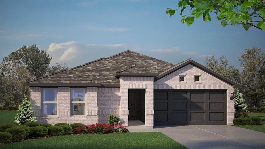 Stunning new D.R. Horton home in the Bella Vista community located in Granbury and Granbury ISD! The impressive single-story Ashburn floorplan, Elevation C, with an estimated Summer completion, offers 3 bedrooms, 2 bathrooms, and a spacious 2-car garage. This open-concept layout features a bright family room that flows seamlessly into the dining area and large chef’s kitchen perfect for both everyday living and entertaining. The kitchen is beautifully appointed with quartz countertops, 36-inch painted cabinets, stainless steel appliances, a ceramic tile backsplash, an electric range, a center island, and a walk-in pantry. The private primary suite is located at the rear of the home and includes a generously sized bedroom, a walk-in closet, and a well-appointed en-suite bath featuring dual sinks and a 5-foot oversized shower. Secondary bedrooms are positioned toward the front of the home and share a full bath with a quartz vanity top, offering flexible space for family, guests, or a home office. Additional highlights include luxury vinyl plank flooring in high-traffic areas, a dedicated laundry room, a covered patio for outdoor enjoyment, and America’s Smart Home Technology package. Exterior features include a landscape package with full sprinkler system and a fully fenced backyard. Bella Vista in Granbury is more than a place to live—it’s a place to call home.