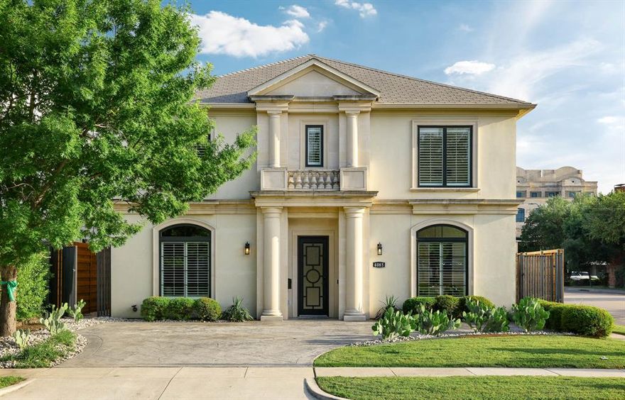 Rare opportunity to own a beautifully appointed 5-bedroom home in University Park, complete with elevator and zoned to highly acclaimed Highland Park ISD, including UP Elementary. Designed for both elegant entertaining and everyday living, the home opens to a light-filled foyer with versatile living and dining spaces, along with a private study featuring custom built-ins. A first-floor guest suite with full bath, walk-in shower, and spacious closet is ideal for visitors or multigenerational living. The heart of the home is a true chef’s kitchen, showcasing dual islands, stainless steel appliances, walk-in pantry, and an inviting breakfast area, all seamlessly open to the main living space with a wood-burning fireplace. The adjacent covered patio with pergola and built-in grill creates effortless indoor-outdoor living. Upstairs, the expansive primary suite offers a serene retreat with oversized bedroom and light-filled bath with dual vanities and two walk-in closets. Three additional ensuite bedrooms, all with walk-in closets, are complemented by a media or game room with wet bar and a flexible loft space. Situated on the southeast corner of Preston and Amherst, this home offers exceptional convenience to HP High School, Lovers Lane shopping and dining, and the Dallas North Tollway. The positioning allows for abundant natural light while maintaining a quiet, private interior. This is a rare blend of space, functionality, and premier location—this home is not to be missed.