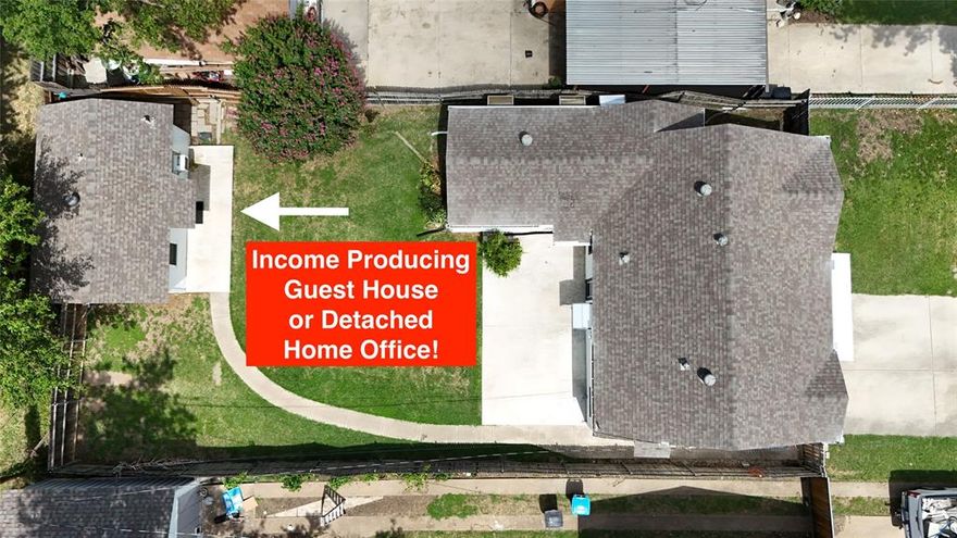 Take advantage of LENDER PROVIDED 1-year RATE BUYDOWN. Potential SAVINGS of up to $200 per month for the first year of ownership!! Welcome to 4212 Geddes Ave. — a beautifully updated home with a FULLY EQUIPPED 300 SQFT GUEST HOUSE, nestled in the heart of Fort Worth just MINUTES from the cultural district, dining, and shopping! Whether you need space for multigenerational living, rental income, or a home office, the GUEST HOUSE IS A TRUE BONUS — complete with its own private entrance, kitchenette, full bathroom, stackable washer & dryer connections, and updated PEX plumbing. With SEPARATE ELECTRIC AND WATER METERS, each structure is fully independent, offering unmatched flexibility and VALUE! Guest house is currently rented at $600 per month! Step inside the main home to discover kitchen featuring SLEEK QUARTZ COUNTERTOPS and BRAND NEW LVP FLOORING, while the bathrooms are updated with stylish tile, newer tubs, and quality fixtures. Enjoy the warmth of REAL WOOD FLOORING THROUGHOUT — NO CARPET ANYWHERE!! Major systems have been thoughtfully updated for peace of mind: Exterior updated include the entire home being freshly painted in 2025 with durable, long-lasting BEHR PAINT, FOUNDATION REPAIRS COMPLETED IN 2024, newer HVAC units (outside in 2014, inside in 2016), a 2017 ROOF WITH HEAVY-DUTY SHINGLES installed by Lon Smith Roofing, and modern PEX PLUMBING LINES. The home is ALL-ELECTRIC for cleaner indoor air — NO GAS, NO BENZENE — with the gas line professionally sealed! ENERGY EFFICIENCY shines with newer DOUBLE-PANE WINDOWS, and the CONCRETE BACK PORCH offers a blank slate for your dream outdoor living space! Additional highlights include a NEW WATER HEATER, INCLUDED WASHER & DRYER, MAIN KITCHEN FRIDGE, and a convenient WALK-IN SHOWER! Don’t miss this RARE opportunity that blends CHARACTER, COMFORT, AND INCREDIBLE VERSATILITY!!