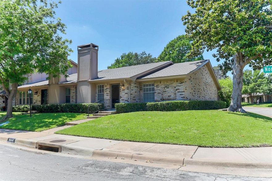 Beautifully maintained one-story townhouse offering a spacious open layout, mature trees, and fantastic curb appeal. This charming home features a striking brick fireplace, lush landscaping, and abundant natural light throughout. Enjoy low-maintenance living with generous living spaces, a welcoming front entry, and a peaceful neighborhood setting. Conveniently located near shopping, dining, major highways, and everyday conveniences. Perfect for buyers seeking comfort, character, and easy living in a highly desirable area.