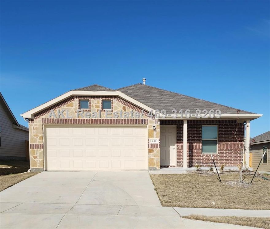 MOVE IN READY! Brand new home with 3 bed 2 bath, 2 car garage in a highly sought after community in Northwest ISD. This home features an open concept with a well-equipped owner's suite in the back of the home with a private full bathroom and walk in closet. Home has been staged and has tile floor throughout the whole house. Kitchen features island with quartz countertops, brand new gas stove, dishwasher, microwave, refrigerator. Brand new washer and dryer are included in the rent at no extra charges. Plenty of space in the large size backyard perfect for family gatherings. This community offers amenities for residents including playgrounds, community pools, trails, park, a community center, baseball and soccer fields, basketball court. Conveniently located in the Alliance Corridor close to shopping & dining. 
There is an application fee for each applicant. Background check is required, no eviction history. Deposit of one months rent is required. 
Up to 2 dogs under 30 lbs.